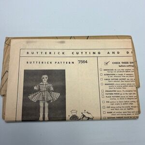 Butterick Vintage Mail Order Pattern #7564 16" Doll Wardrobe‎ HTF RARE